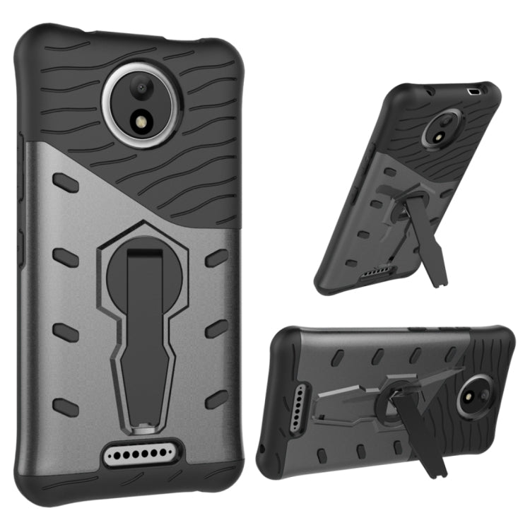 For Motorola Moto C Shock-Resistant 360 Degree Spin Sniper Hybrid Cover TPU + PC Combination Case with Holder