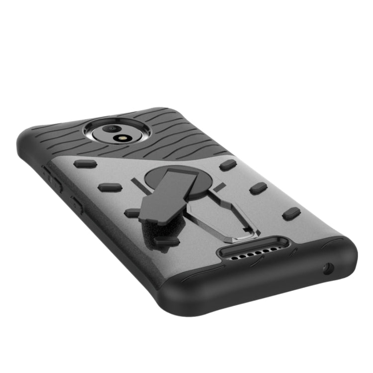 For Motorola Moto C Shock-Resistant 360 Degree Spin Sniper Hybrid Cover TPU + PC Combination Case with Holder