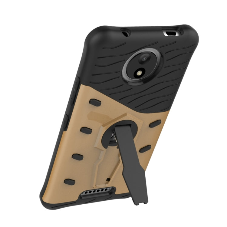 For Motorola Moto C Shock-Resistant 360 Degree Spin Sniper Hybrid Cover TPU + PC Combination Case with Holder