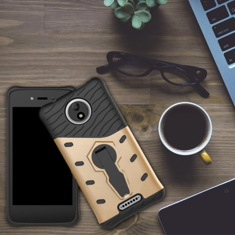 For Motorola Moto C Shock-Resistant 360 Degree Spin Sniper Hybrid Cover TPU + PC Combination Case with Holder