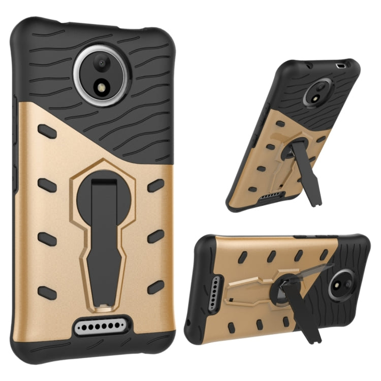 For Motorola Moto C Shock-Resistant 360 Degree Spin Sniper Hybrid Cover TPU + PC Combination Case with Holder