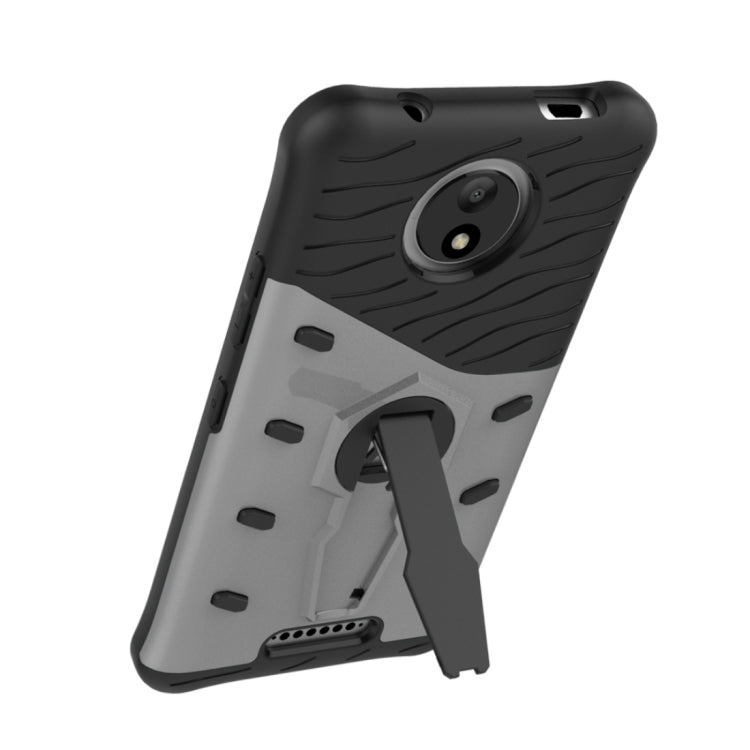 For Motorola Moto C Shock-Resistant 360 Degree Spin Sniper Hybrid Cover TPU + PC Combination Case with Holder