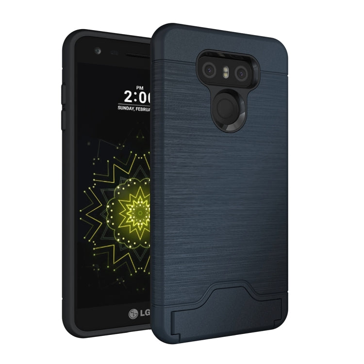 For LG G6 Brushed Texture Separable PC + TPU Protective Combination Back Case with Holder & Card Slot
