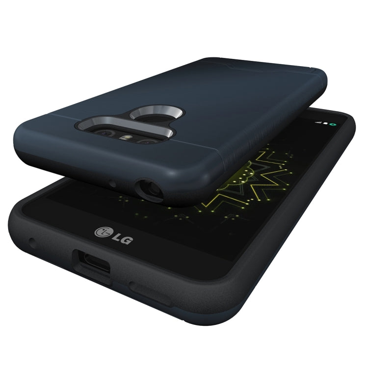 For LG G6 Brushed Texture Separable PC + TPU Protective Combination Back Case with Holder & Card Slot