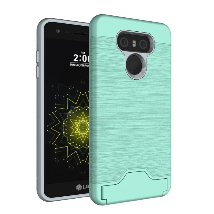 For LG G6 Brushed Texture Separable PC + TPU Protective Combination Back Case with Holder & Card Slot
