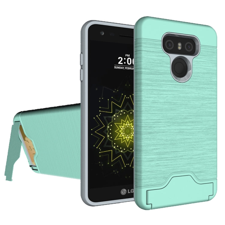 For LG G6 Brushed Texture Separable PC + TPU Protective Combination Back Case with Holder & Card Slot