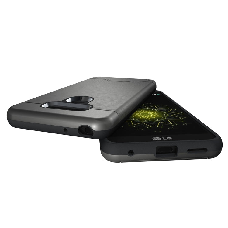 For LG G6 Brushed Texture Separable PC + TPU Protective Combination Back Case with Holder & Card Slot