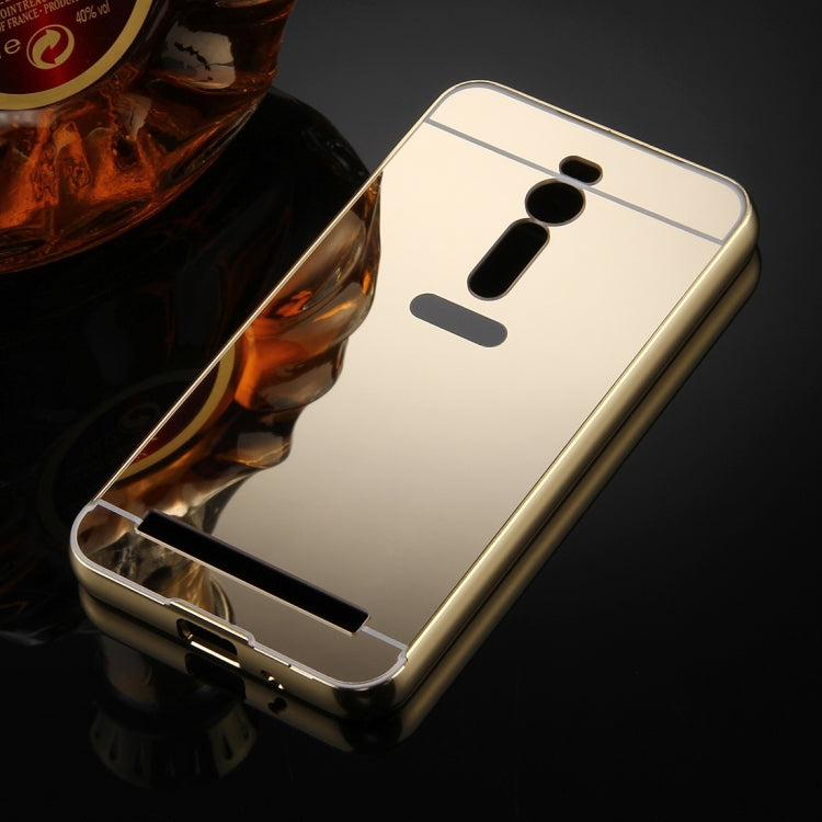 For Asus Zenfone 2 / ZE551ML Mirror Push Pull Back Shell Cover + Electroplating Bumper Frame Protective Combination Case