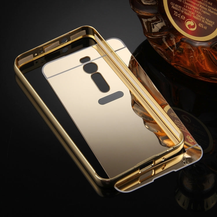 For Asus Zenfone 2 / ZE551ML Mirror Push Pull Back Shell Cover + Electroplating Bumper Frame Protective Combination Case
