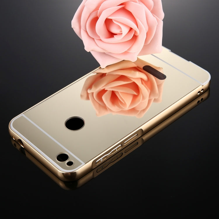 For Huawei  Honor 8 Youth Editon Mirror Push Pull Back Shell Cover + Electroplating Bumper Frame Protective Combination Case