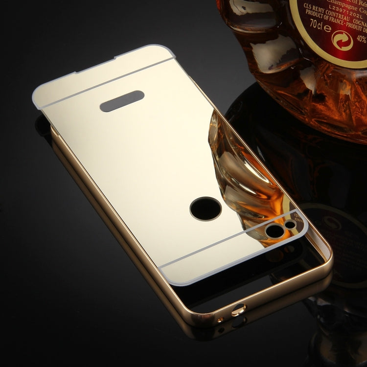 For Huawei  Honor 8 Youth Editon Mirror Push Pull Back Shell Cover + Electroplating Bumper Frame Protective Combination Case