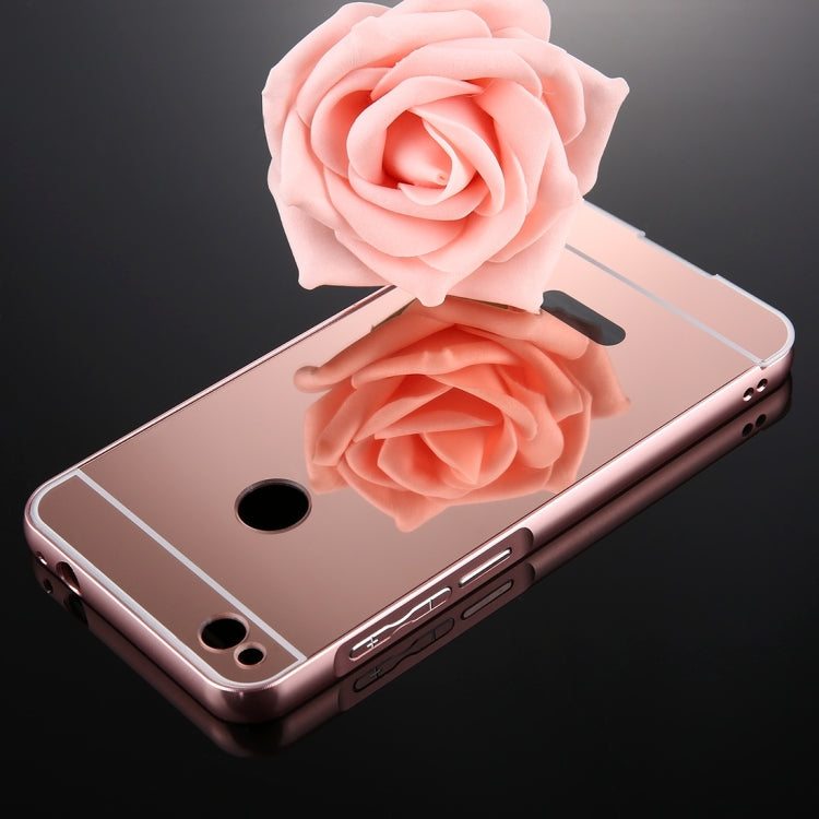 For Huawei  Honor 8 Youth Editon Mirror Push Pull Back Shell Cover + Electroplating Bumper Frame Protective Combination Case