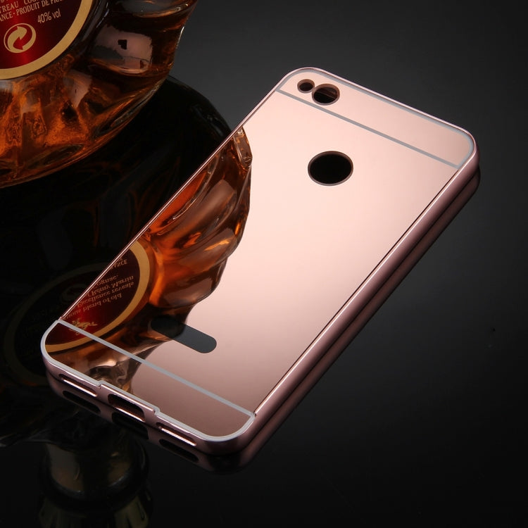 For Huawei  Honor 8 Youth Editon Mirror Push Pull Back Shell Cover + Electroplating Bumper Frame Protective Combination Case