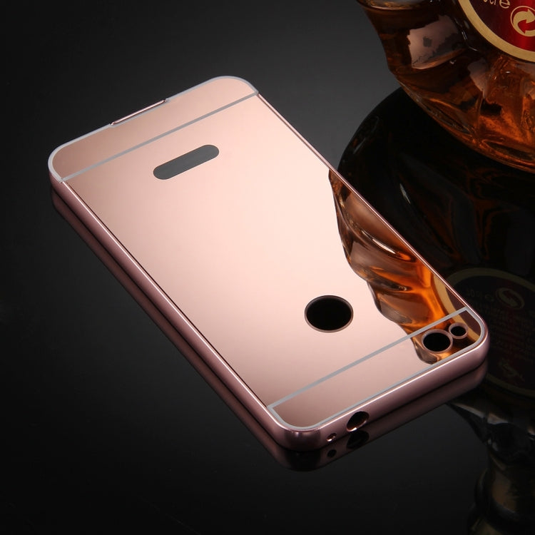 For Huawei  Honor 8 Youth Editon Mirror Push Pull Back Shell Cover + Electroplating Bumper Frame Protective Combination Case