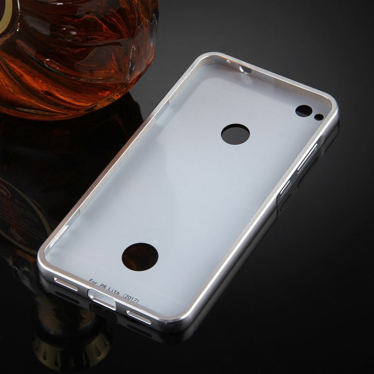For Huawei  P8 Lite (2017)  Mirror Push Pull Back Shell Cover + Electroplating Bumper Frame Protective Combination Case