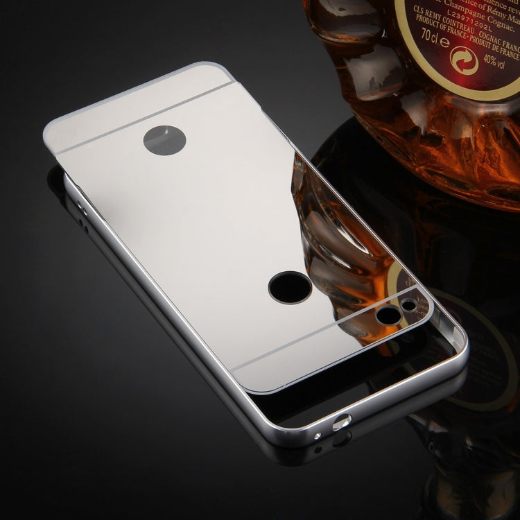 For Huawei  P8 Lite (2017)  Mirror Push Pull Back Shell Cover + Electroplating Bumper Frame Protective Combination Case