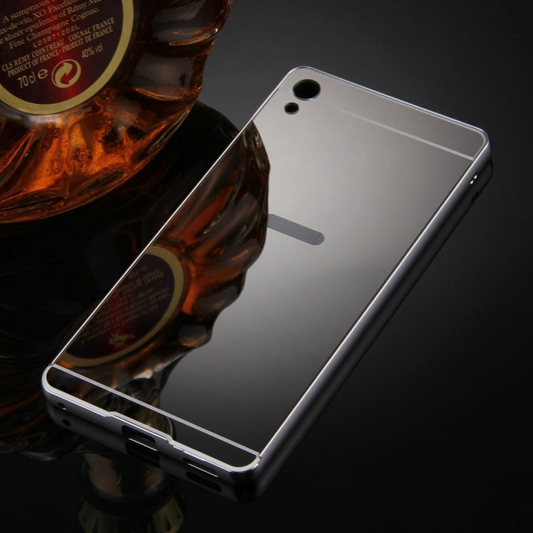 For Sony Xperia XA Ultra Mirror Push Pull Back Shell Cover + Electroplating Bumper Frame Protective Combination Case