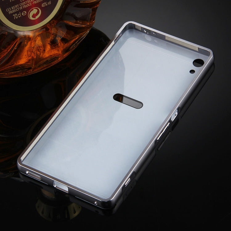For Sony Xperia XA Ultra Mirror Push Pull Back Shell Cover + Electroplating Bumper Frame Protective Combination Case