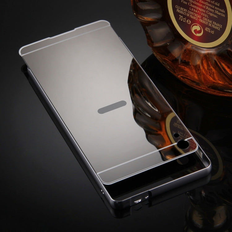 For Sony Xperia XA Ultra Mirror Push Pull Back Shell Cover + Electroplating Bumper Frame Protective Combination Case
