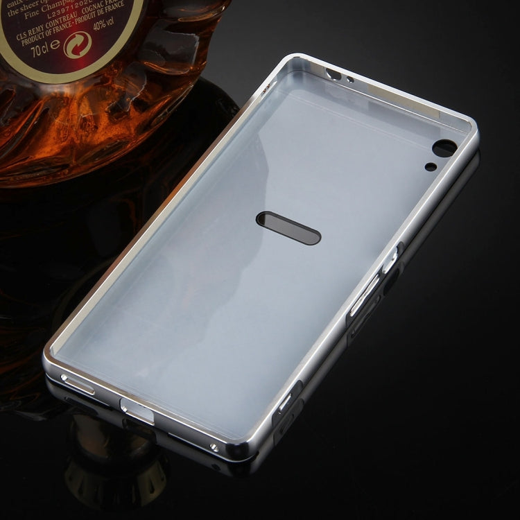 For Sony Xperia XA Ultra Mirror Push Pull Back Shell Cover + Electroplating Bumper Frame Protective Combination Case