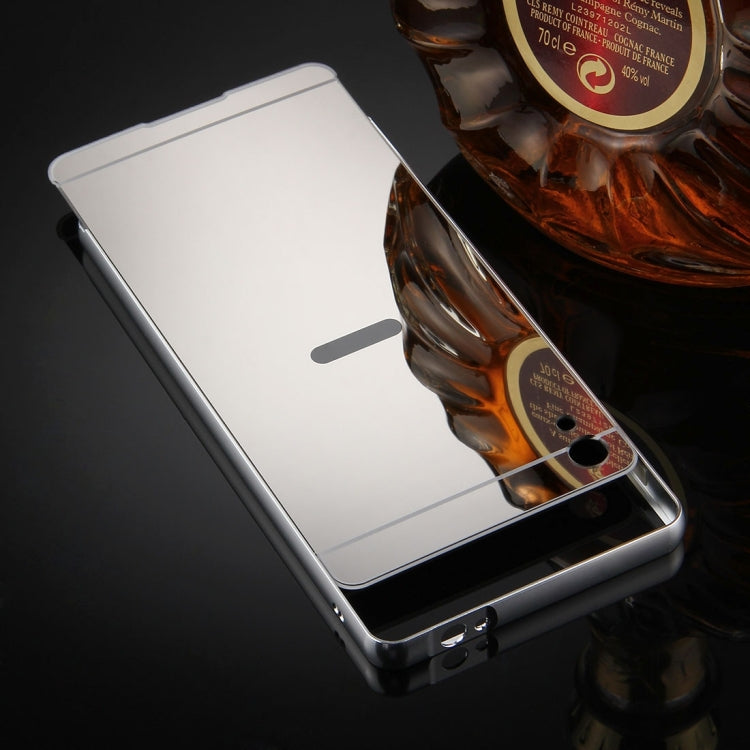 For Sony Xperia XA Ultra Mirror Push Pull Back Shell Cover + Electroplating Bumper Frame Protective Combination Case