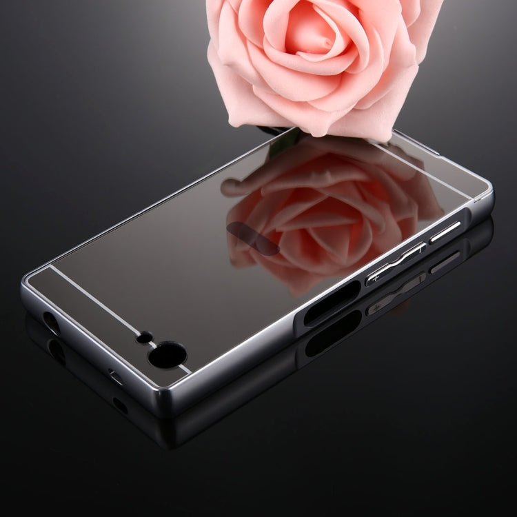 For Sony Xperia Z5 Mini Mirror Push Pull Back Shell Cover + Electroplating Bumper Frame Protective Combination Case