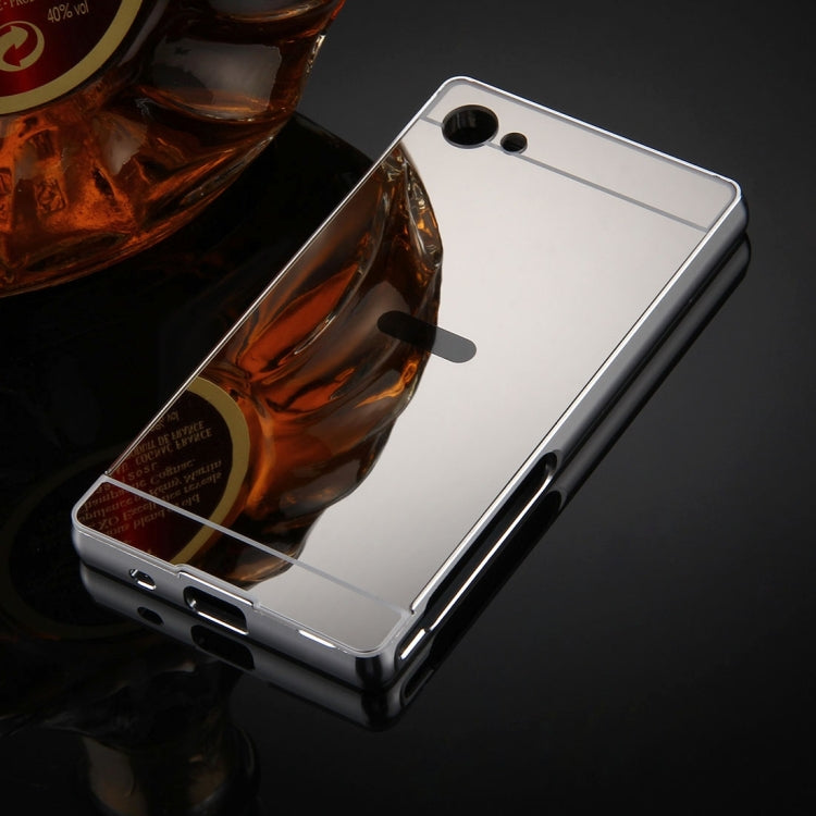 For Sony Xperia Z5 Mini Mirror Push Pull Back Shell Cover + Electroplating Bumper Frame Protective Combination Case