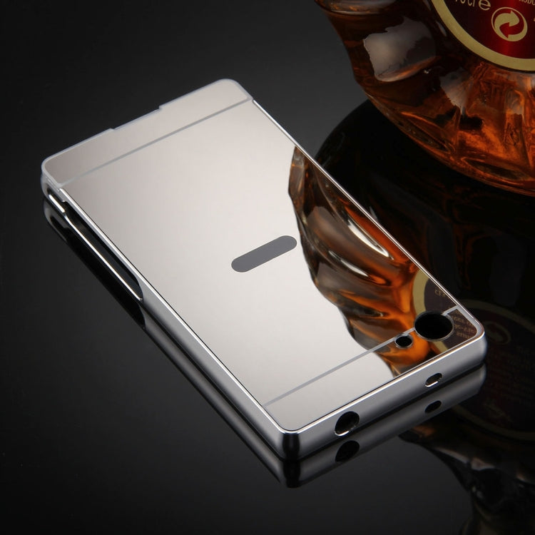 For Sony Xperia Z5 Mini Mirror Push Pull Back Shell Cover + Electroplating Bumper Frame Protective Combination Case