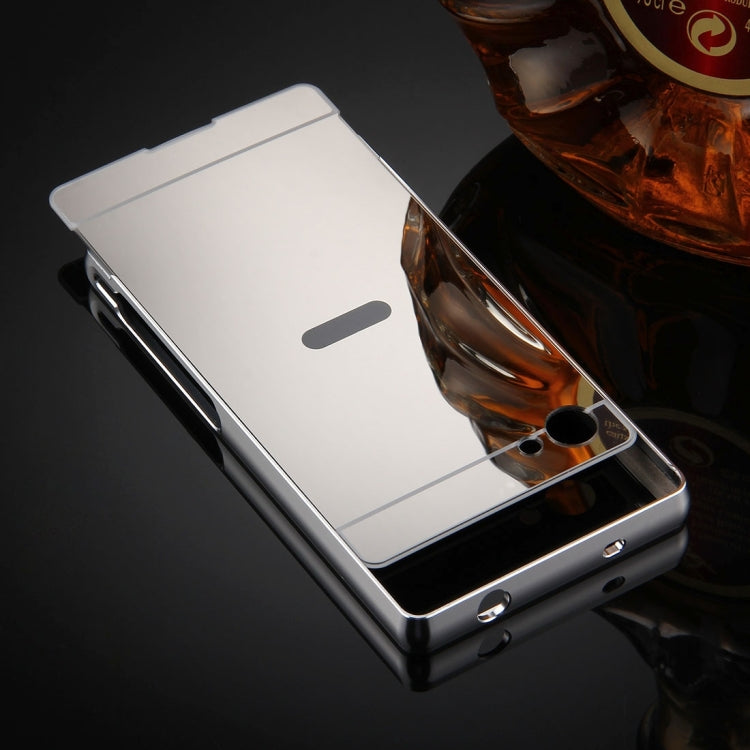 For Sony Xperia Z5 Mini Mirror Push Pull Back Shell Cover + Electroplating Bumper Frame Protective Combination Case