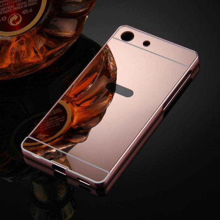 For Sony Xperia M5 Mirror Push Pull Back Shell Cover + Electroplating Bumper Frame Protective Combination Case