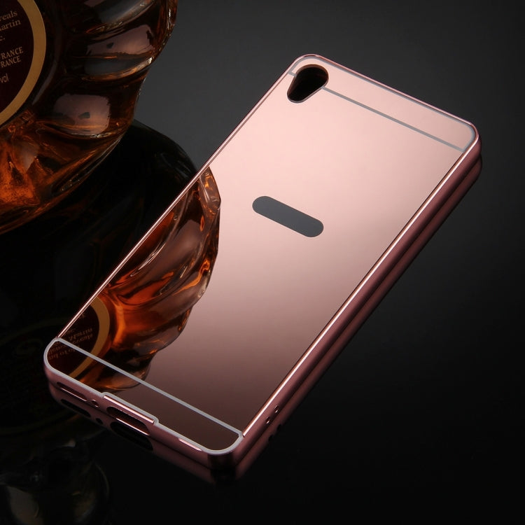 For Sony Xperia XA Mirror Push Pull Back Shell Cover + Electroplating Bumper Frame Protective Combination Case