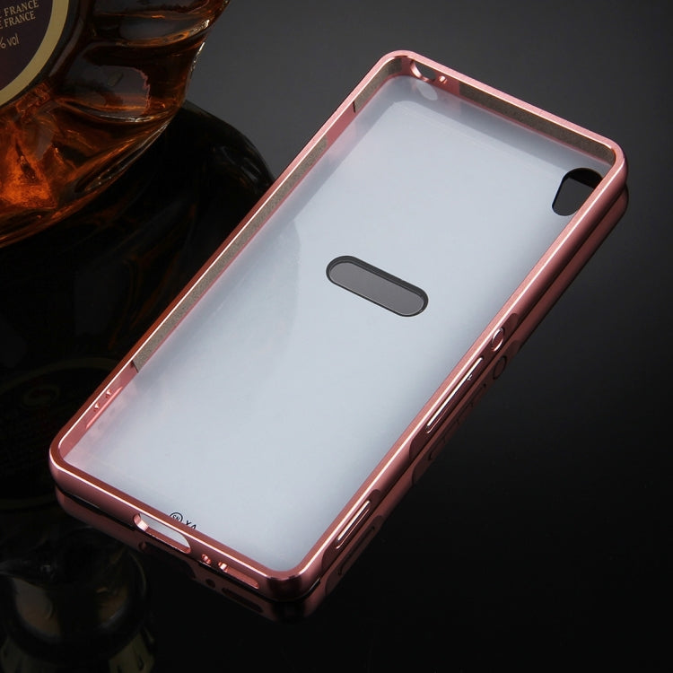 For Sony Xperia XA Mirror Push Pull Back Shell Cover + Electroplating Bumper Frame Protective Combination Case