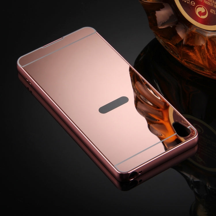 For Sony Xperia XA Mirror Push Pull Back Shell Cover + Electroplating Bumper Frame Protective Combination Case