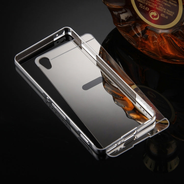 For Sony Xperia XA Mirror Push Pull Back Shell Cover + Electroplating Bumper Frame Protective Combination Case