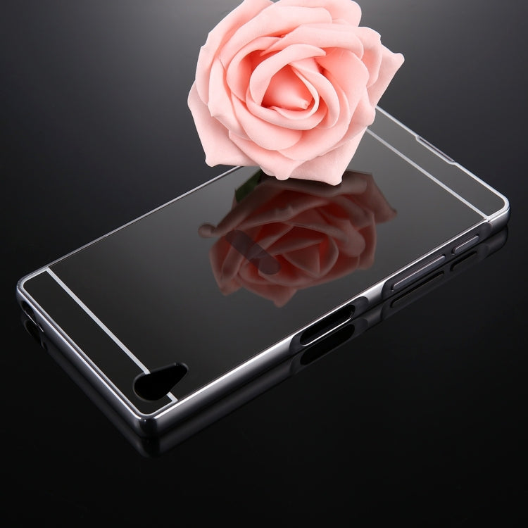 For Sony Xperia Z5 Premium Mirror Push Pull Back Shell Cover + Electroplating Bumper Frame Protective Combination Case
