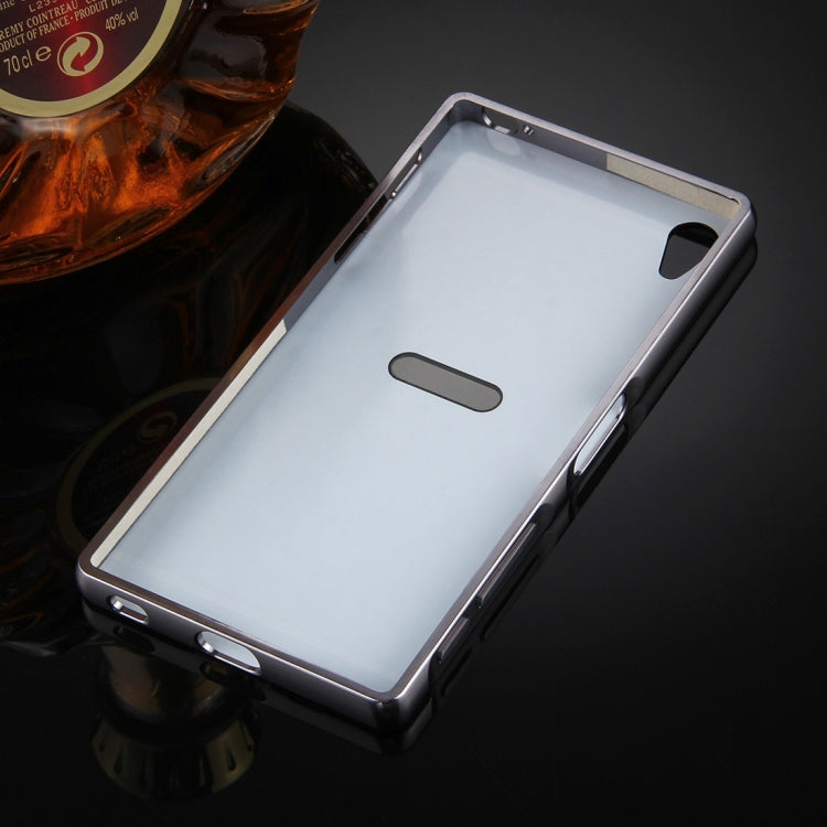 For Sony Xperia Z5 Premium Mirror Push Pull Back Shell Cover + Electroplating Bumper Frame Protective Combination Case