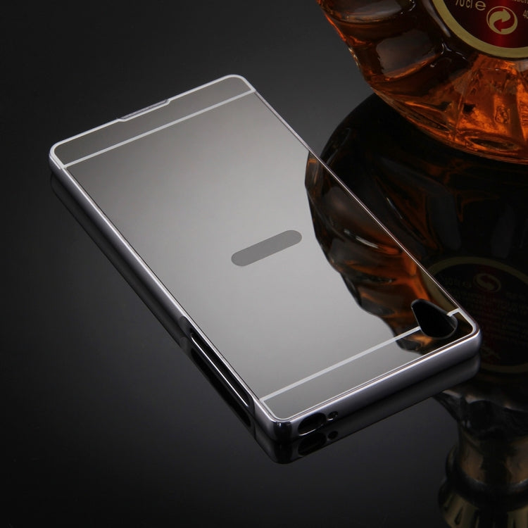 For Sony Xperia Z5 Premium Mirror Push Pull Back Shell Cover + Electroplating Bumper Frame Protective Combination Case