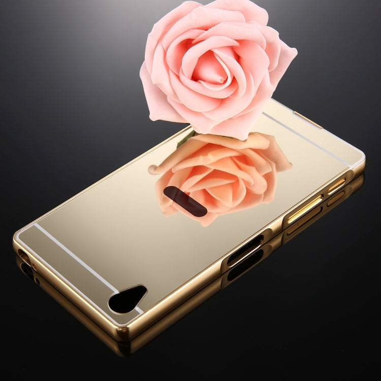 For Sony Xperia Z5 Premium Mirror Push Pull Back Shell Cover + Electroplating Bumper Frame Protective Combination Case