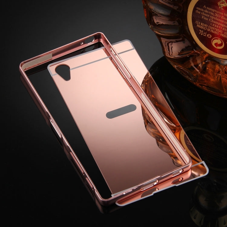 For Sony Xperia Z5 Premium Mirror Push Pull Back Shell Cover + Electroplating Bumper Frame Protective Combination Case