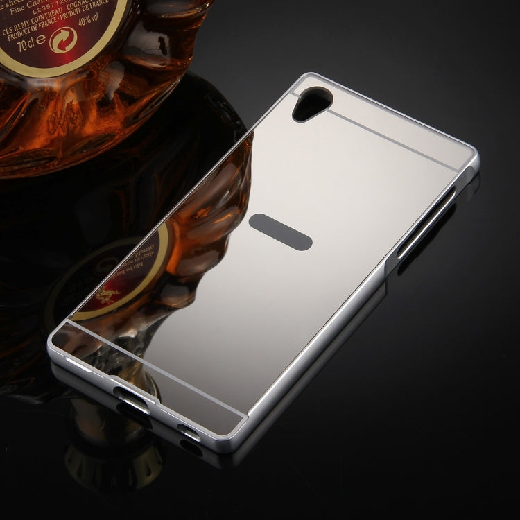 For Sony Xperia Z5 Premium Mirror Push Pull Back Shell Cover + Electroplating Bumper Frame Protective Combination Case