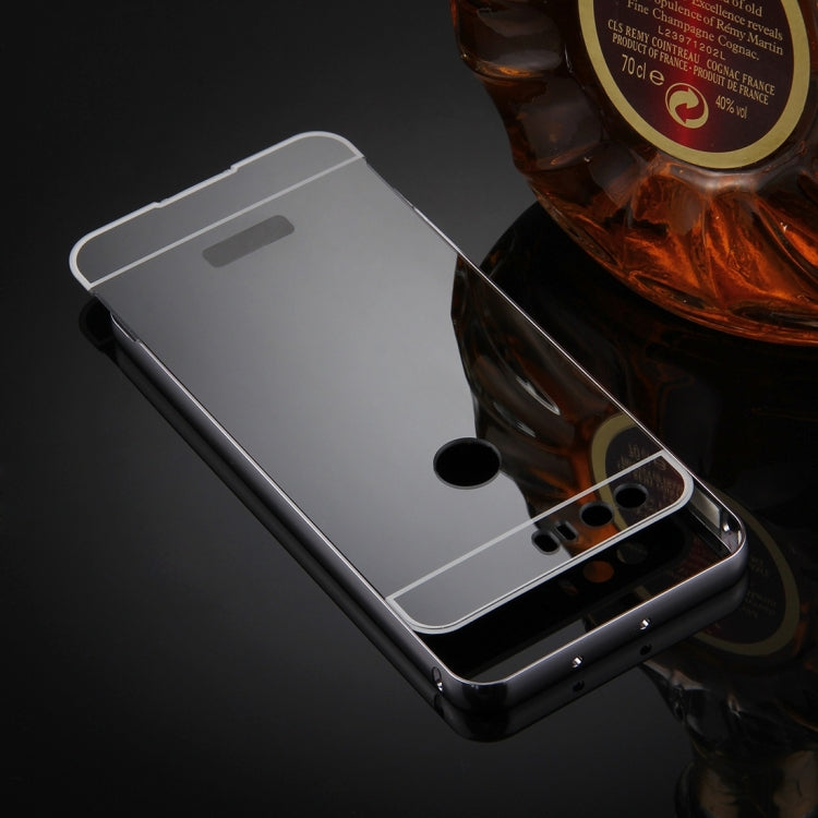 For Huawei  Honor 8 Mirror Push Pull Back Shell Cover + Electroplating Bumper Frame Protective Combination Case