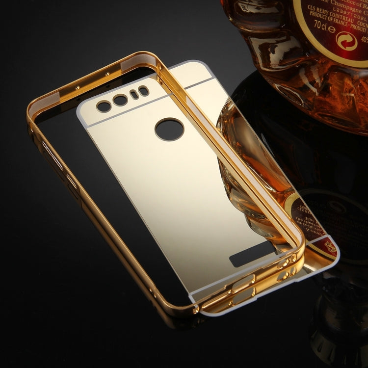 For Huawei  Honor 8 Mirror Push Pull Back Shell Cover + Electroplating Bumper Frame Protective Combination Case