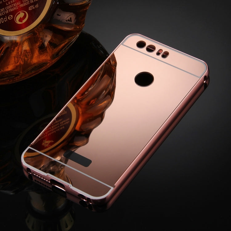 For Huawei  Honor 8 Mirror Push Pull Back Shell Cover + Electroplating Bumper Frame Protective Combination Case