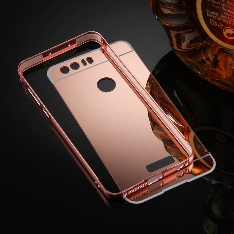 For Huawei  Honor 8 Mirror Push Pull Back Shell Cover + Electroplating Bumper Frame Protective Combination Case