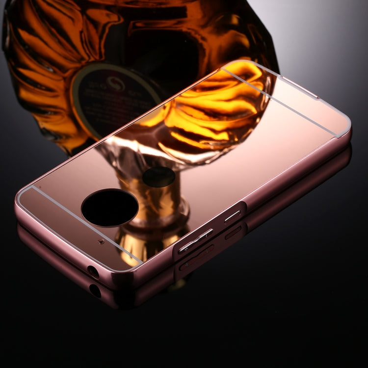 For Motorola Moto G5 Mirror Push Pull Back Shell Cover + Electroplating Bumper Frame Protective Combination Case
