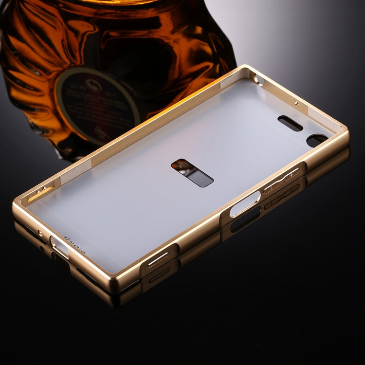 For Sony Xperia XZ Premium Mirror Push Pull Back Shell Cover + Electroplating Bumper Frame Protective Combination Case