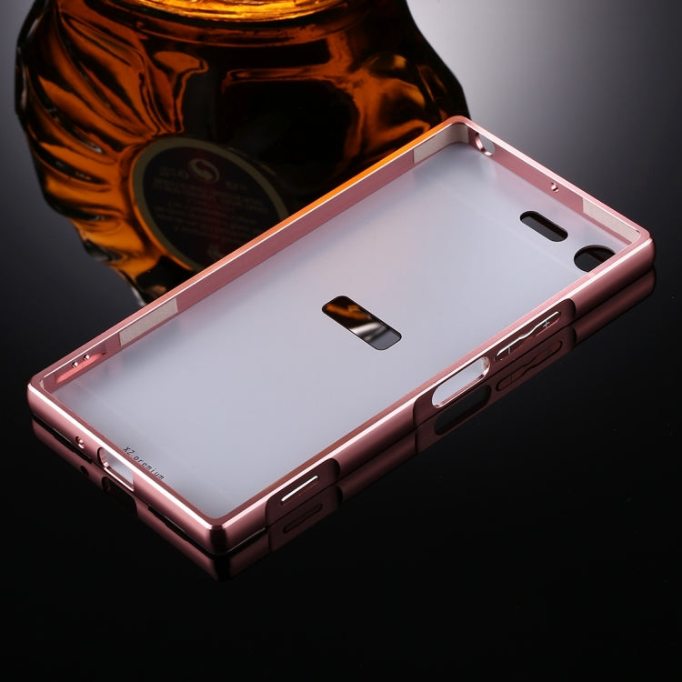 For Sony Xperia XZ Premium Mirror Push Pull Back Shell Cover + Electroplating Bumper Frame Protective Combination Case