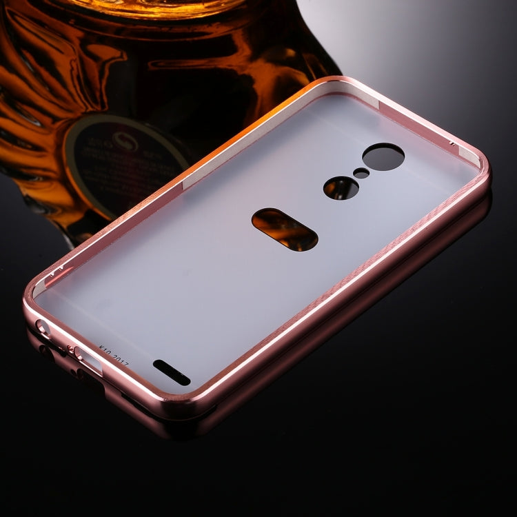 For LG K10 (2017) (EU Version) Mirror Push Pull Back Shell Cover + Electroplating Bumper Frame Protective Combination Case