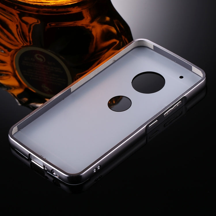 For Motorola Moto G5 Plus Mirror Push Pull Back Shell Cover + Electroplating Bumper Frame Protective Combination Case
