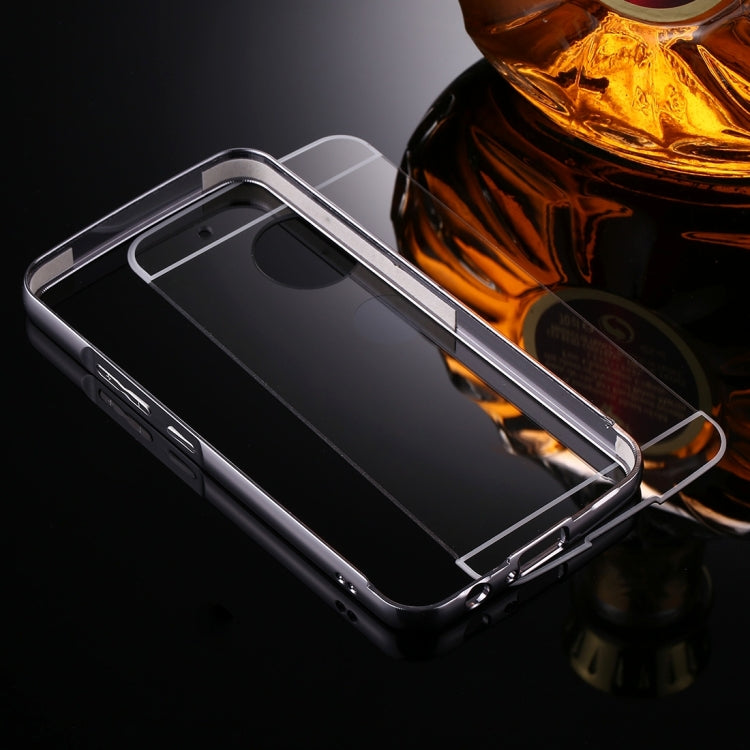 For Motorola Moto G5 Plus Mirror Push Pull Back Shell Cover + Electroplating Bumper Frame Protective Combination Case